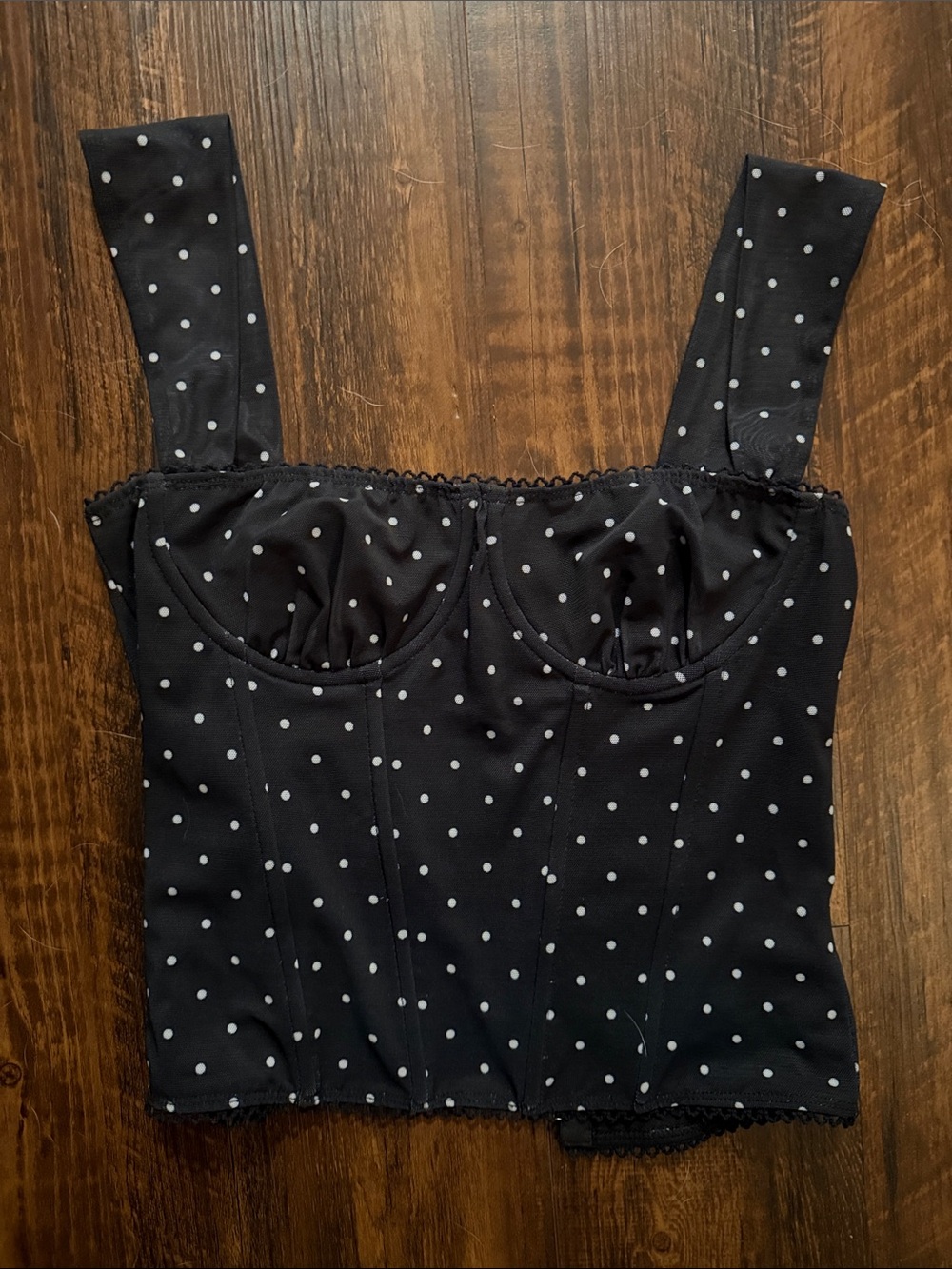 Edikted Black Polka Dot Bustier Camisole